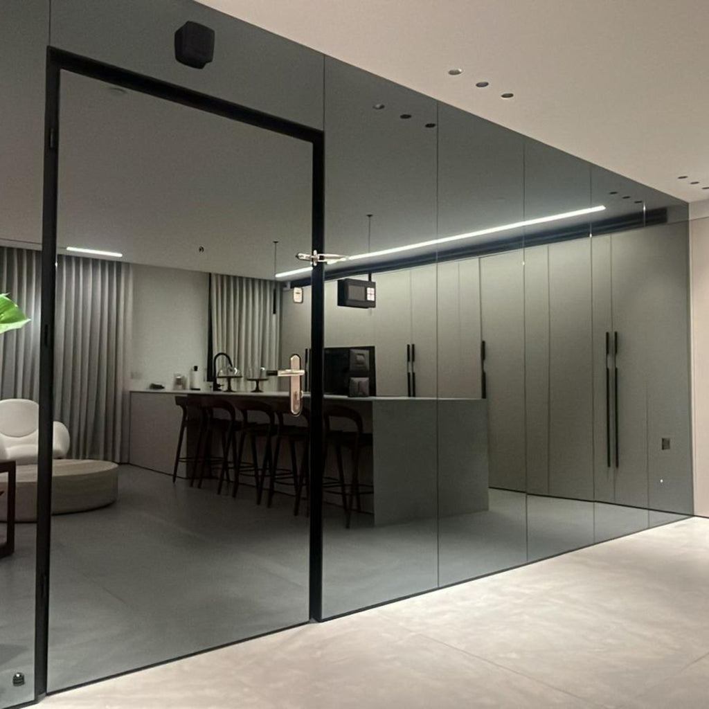 מראה שחורה ללא מסגרת לפי מידה | אגן ברזל